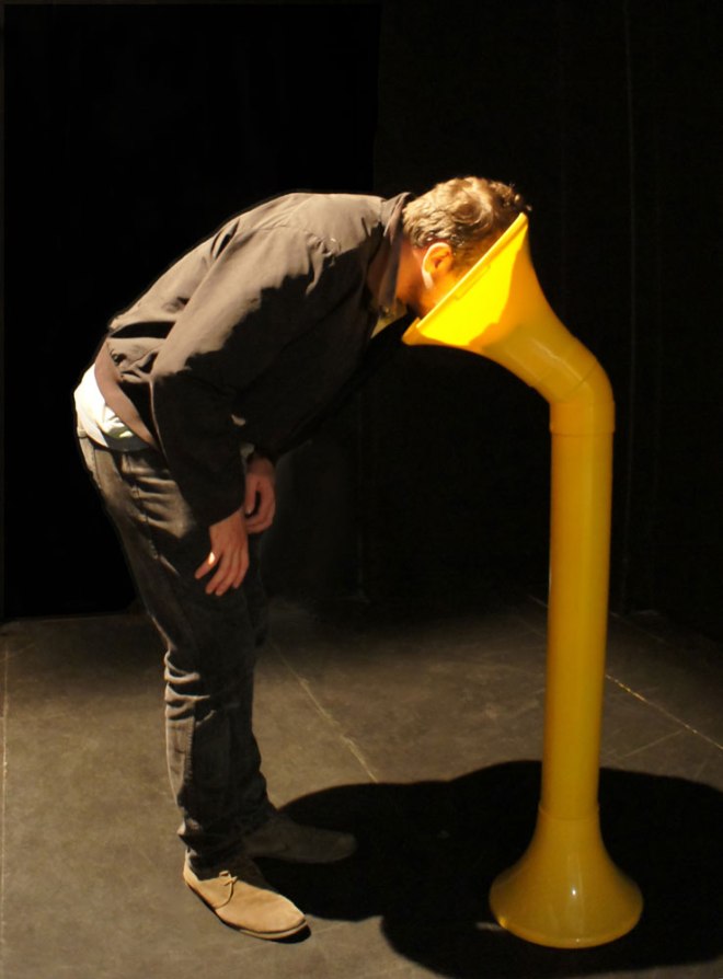 Slideshow 2012  stereoscopic video, slide viewers, plastic, lenses, spray enamel. 146 x 30 x 35 cm.12 minutes 